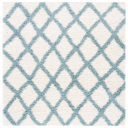 Safavieh 6 x 6 ft. SGD-Dallas Shag Power Loomed Square Area Rug; Ivory & Seafoam SGDS258J-6SQ
